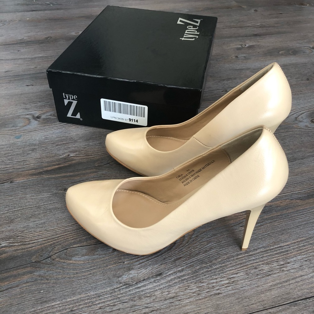 Genuine Leather Nude Heel